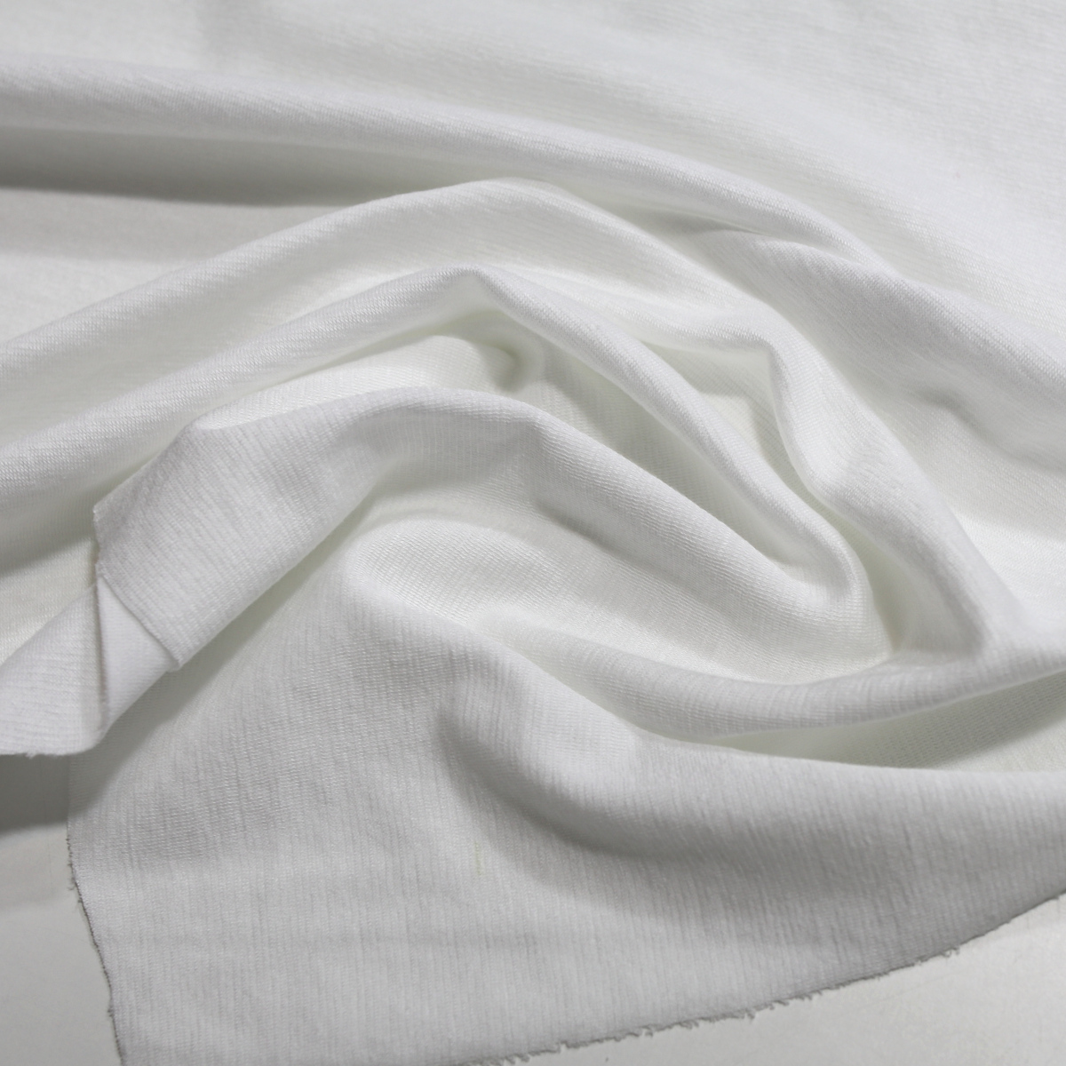 Jersey Meterware leicht angerauter Jerseystoff für Shirt Kleid Rock Deko - weiß