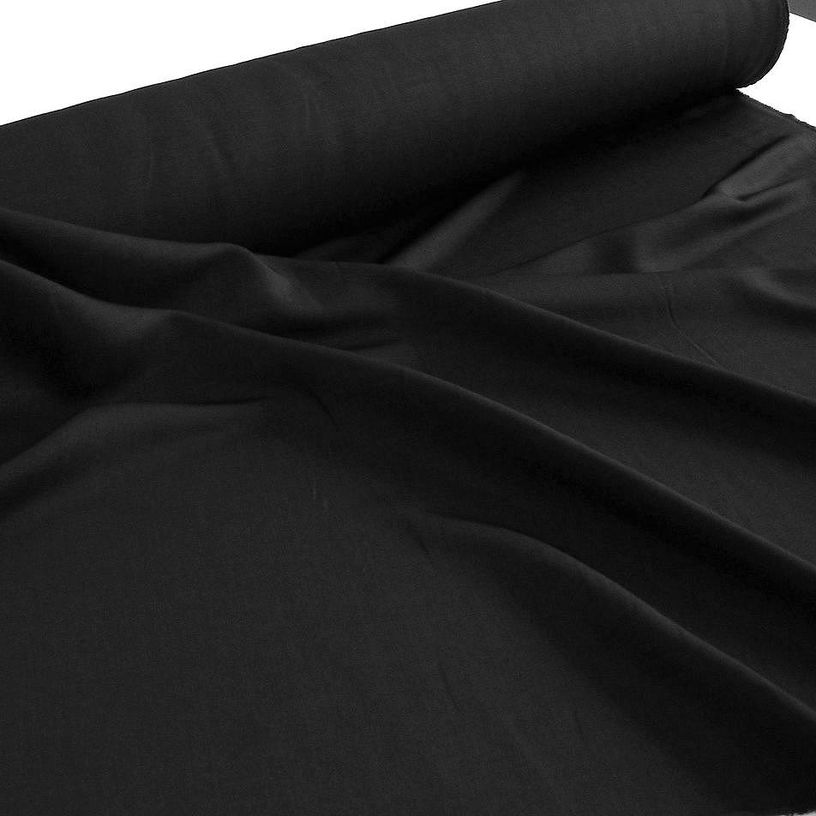 schwarz Baumwoll-Nessel als Deko-Stoff 305cm breit für Gardine Vorhang Meterware