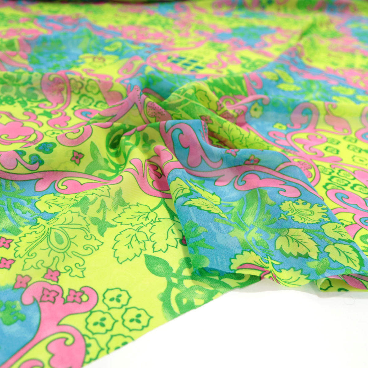 edle Chiffon Stoff Meterware in Sommer Lind blau edle Chiffon Stoff Meterware in Sommer Lind blau