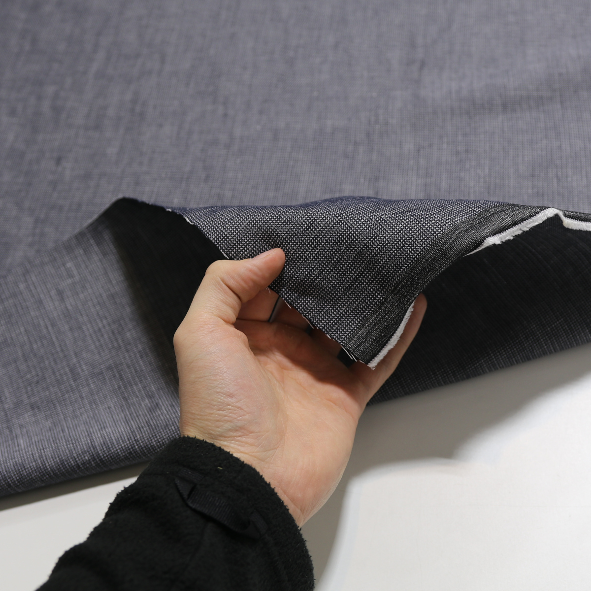 Hosenstoff Rockware Bekleidungsstoff aus Baumwolle für Bekleidung grau Meterware