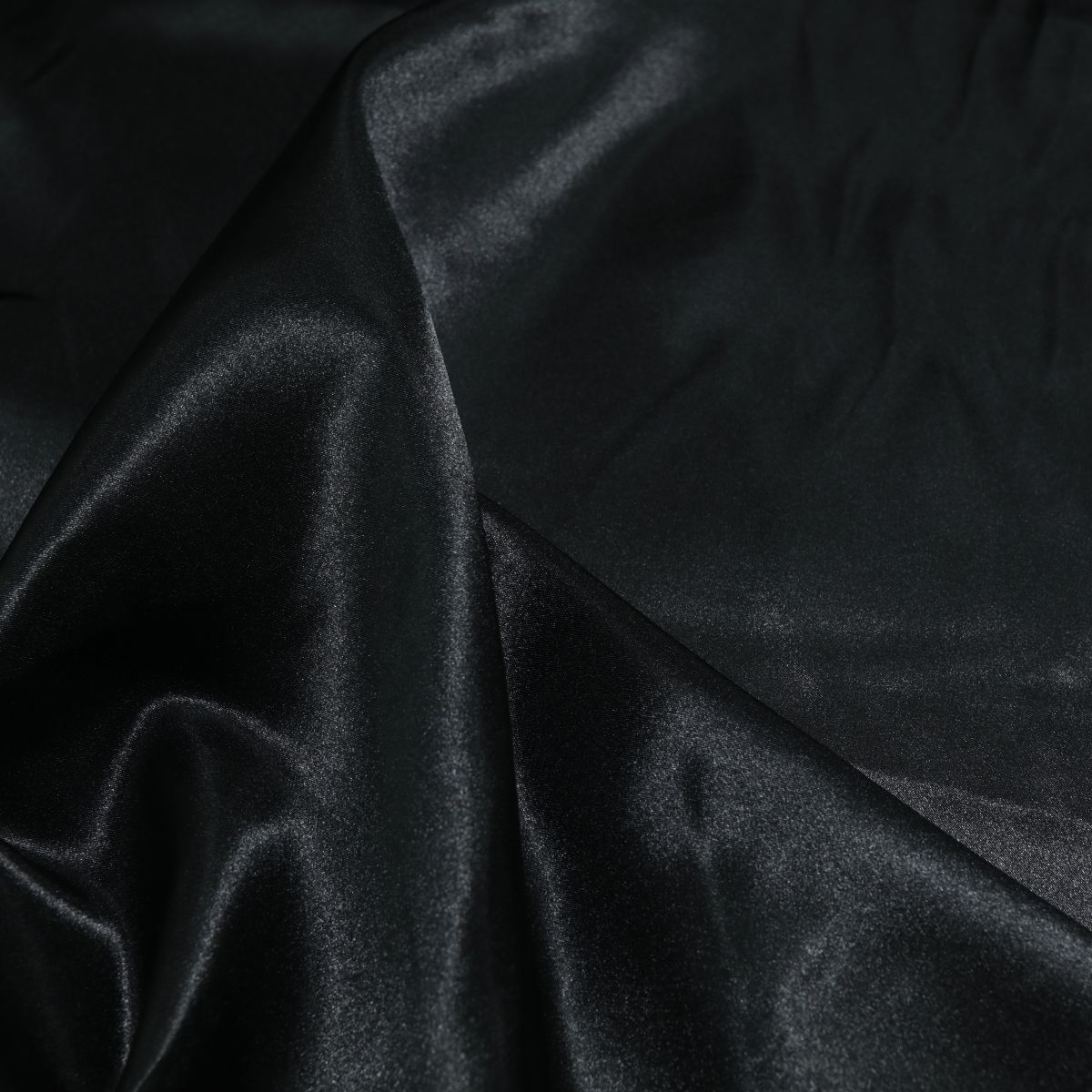 zarter Glanz Futter Satin Stoff Meterware als Gardinenstoff Kleiderstoff - Schwarz