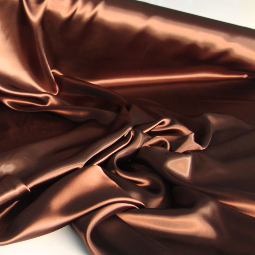 Glanz Satin Stoff Meterware als Gardinenstoff Kleiderstoff - Braun Glanz Satin Stoff Meterware als Gardinenstoff Kleiderstoff - Braun