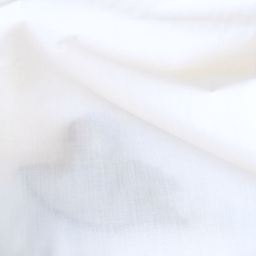 weiße Baumwollstoff Popeline Meterware für Kleidung Gardine Vorhang Deko