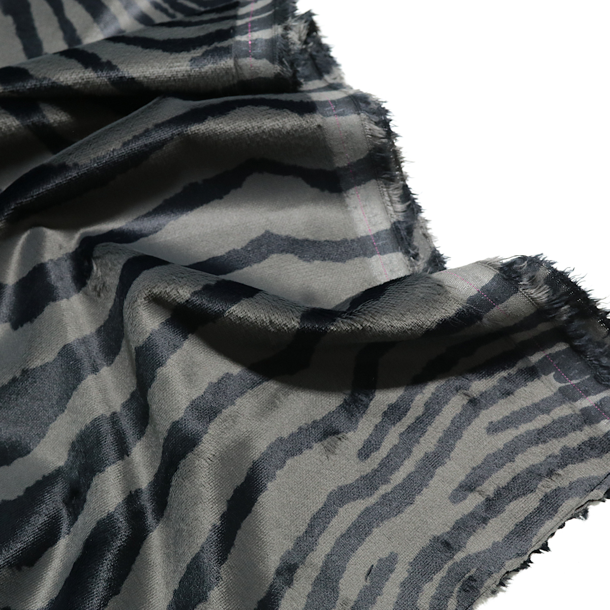 Stretch Samt Baumwolle Dekostoff Husse Wohnmobil DIY Stoff Schwarz Zebra
