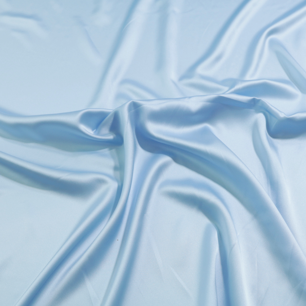 zarter Glanz Futter Satin Stoff Meterware als Gardinenstoff Kleiderstoff - Hell Blau