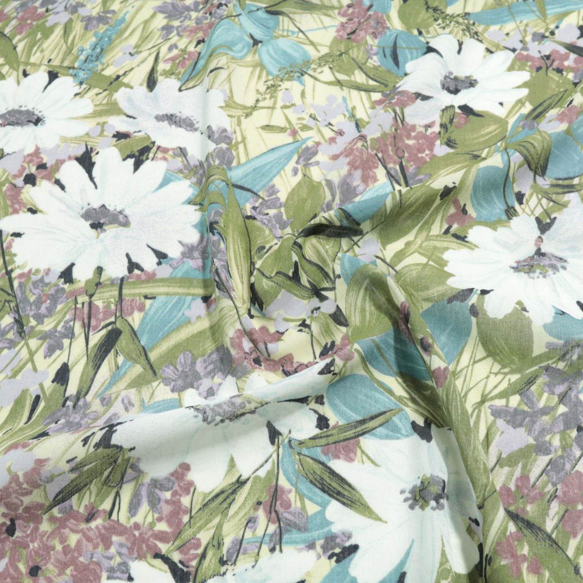 Designer Blusenstoff Kleiderstoff Stoff Fallend Knitterfreie Meterware Blumen
