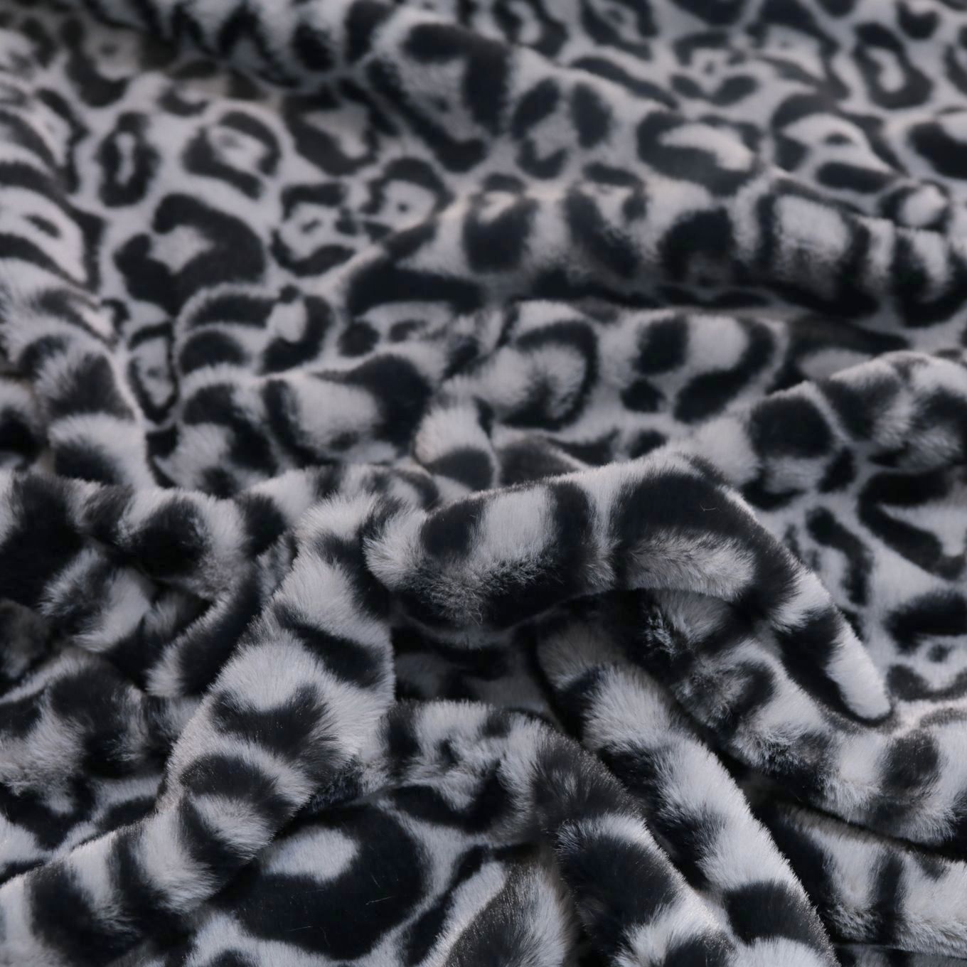 kuscheliges Leopard Kunstfell für Jacke Decke Meterware Plüsch-Stoff Teddy Pelz