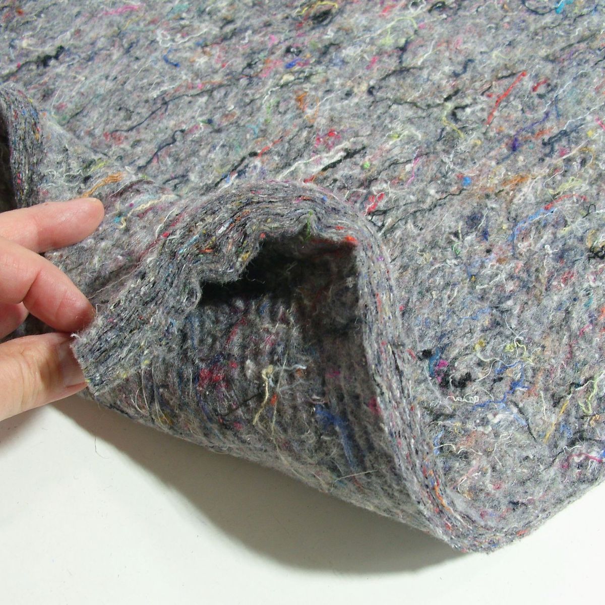 Bastelfilz Filzstoff Meterware 12mm dick Dämmstoff Polsterstoff Filzmatte Untersetzer - grau meliert