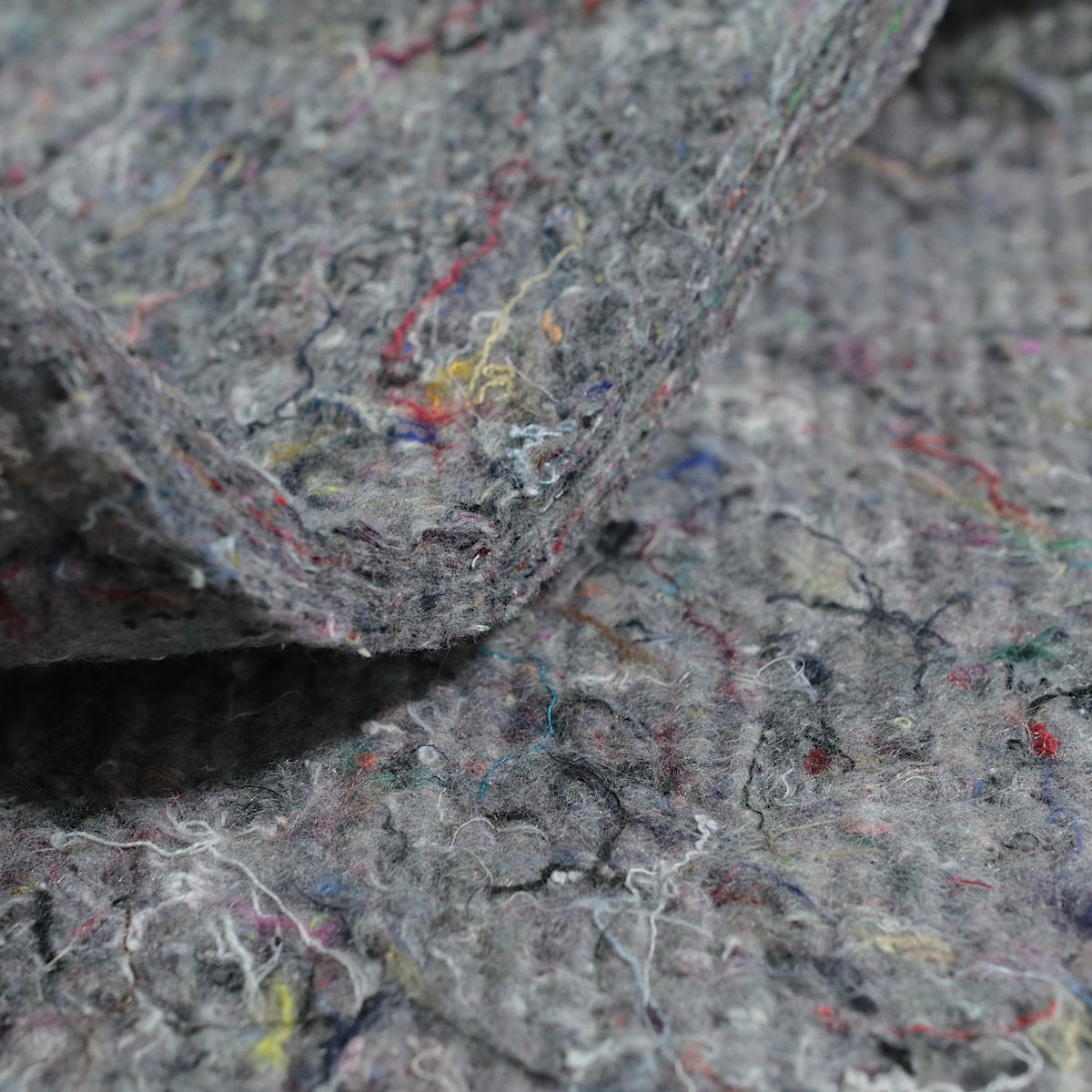 Bastelfilz Filzstoff Meterware 12mm dick Dämmstoff Polsterstoff Filzmatte Untersetzer - grau meliert