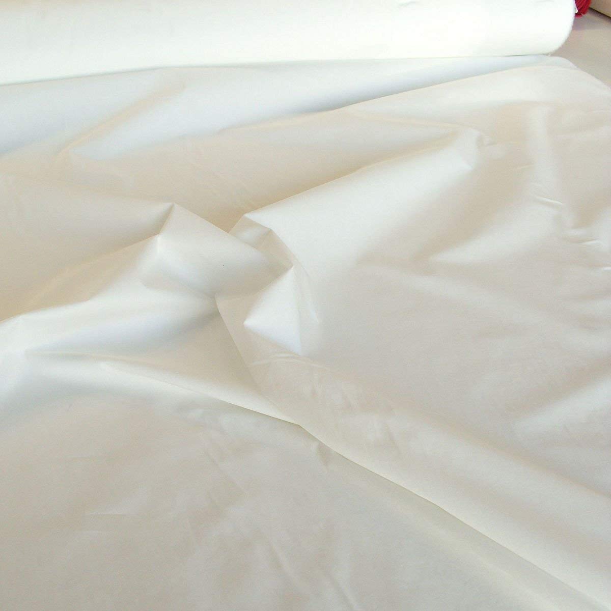 creme weiß Baumwoll-Stoff blickdicht - 150cm breit für Kleidung und Dekoration