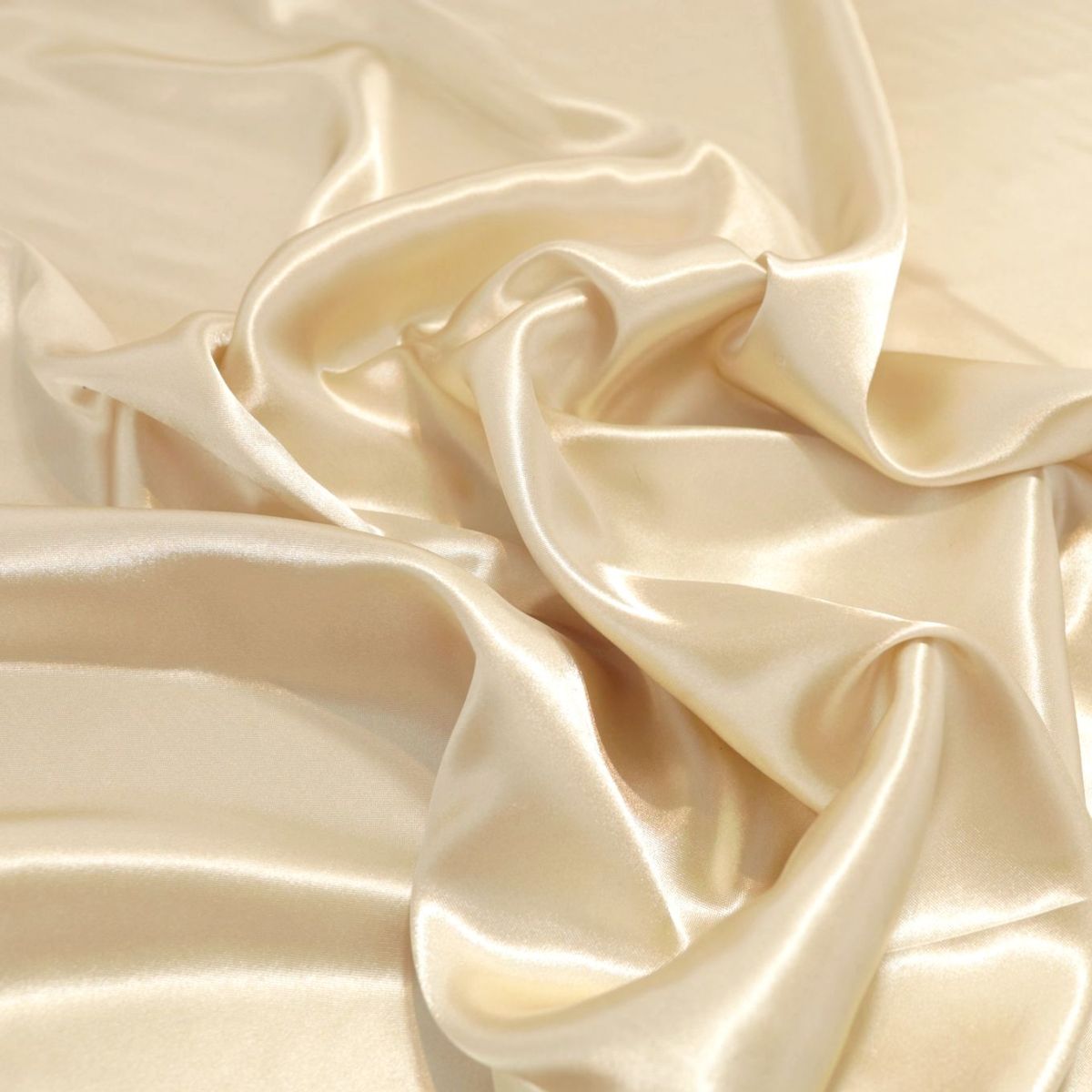 Glanz Satin Stoff Meterware als Gardinenstoff Kleiderstoff - Beige
