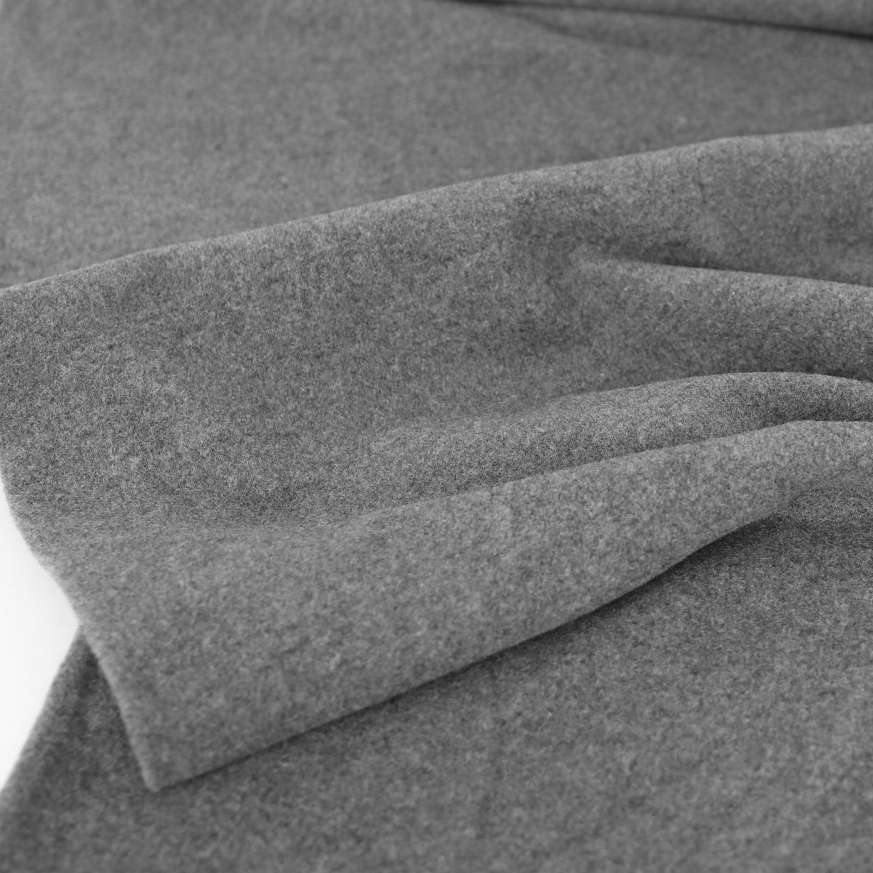 dicker warmer Winter Wollstoff für Mantel Jacke Decke - grau meliert Wolltuch Meterware