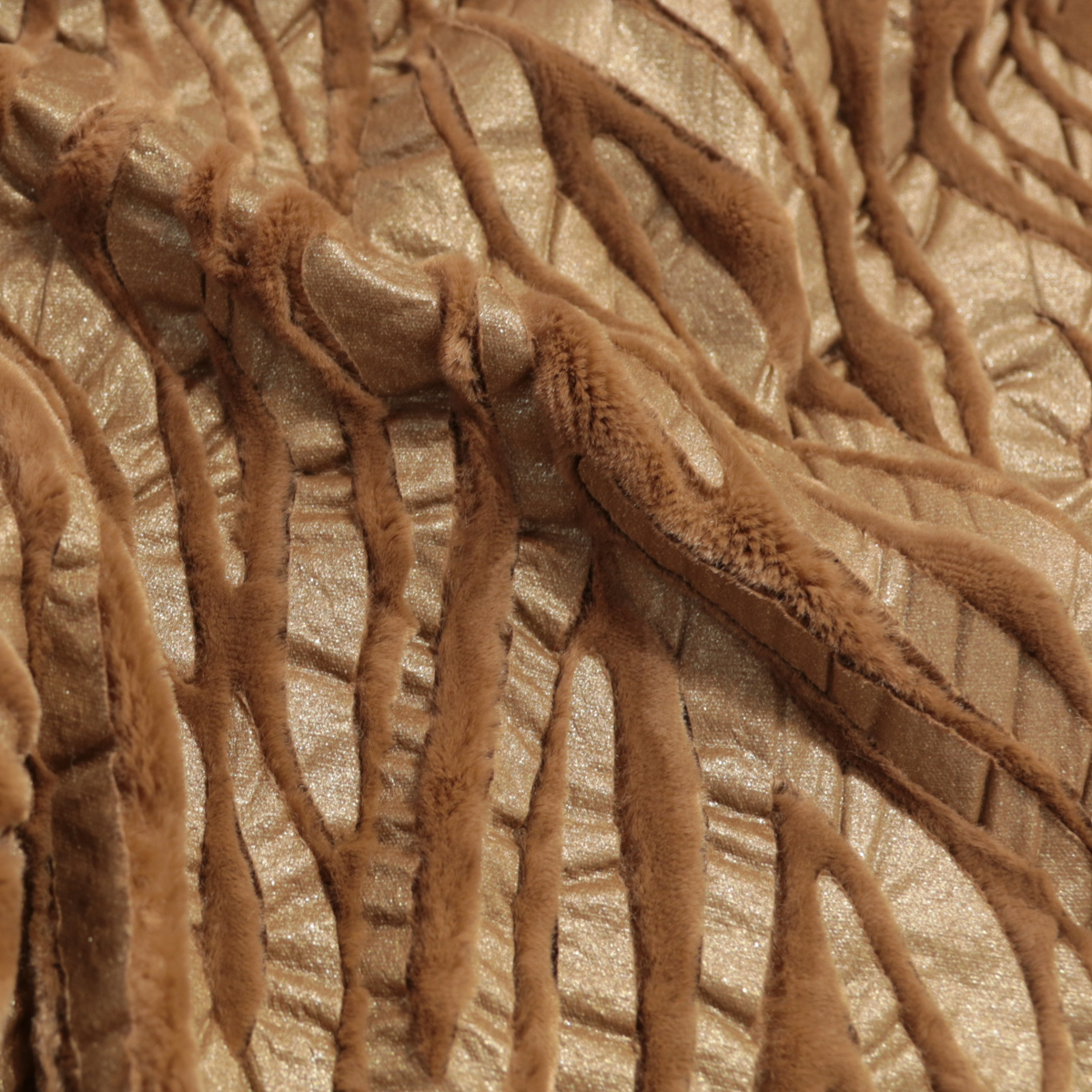 Flockprint Samt auf Kunstleder weicher Baumwollstoff Kunstfell für Decke Jacke Meterware