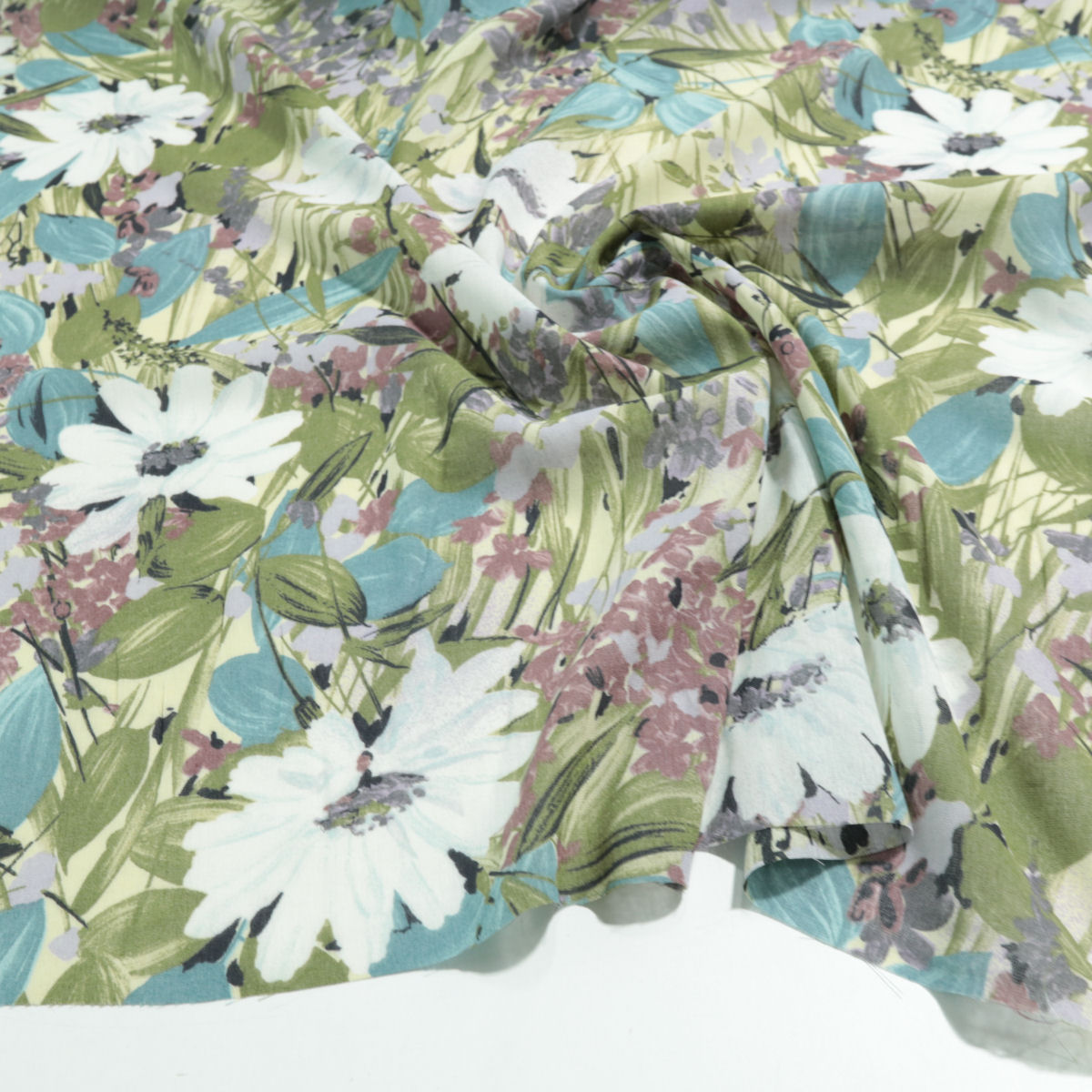 Designer Blusenstoff Kleiderstoff Stoff Fallend Knitterfreie Meterware Blumen