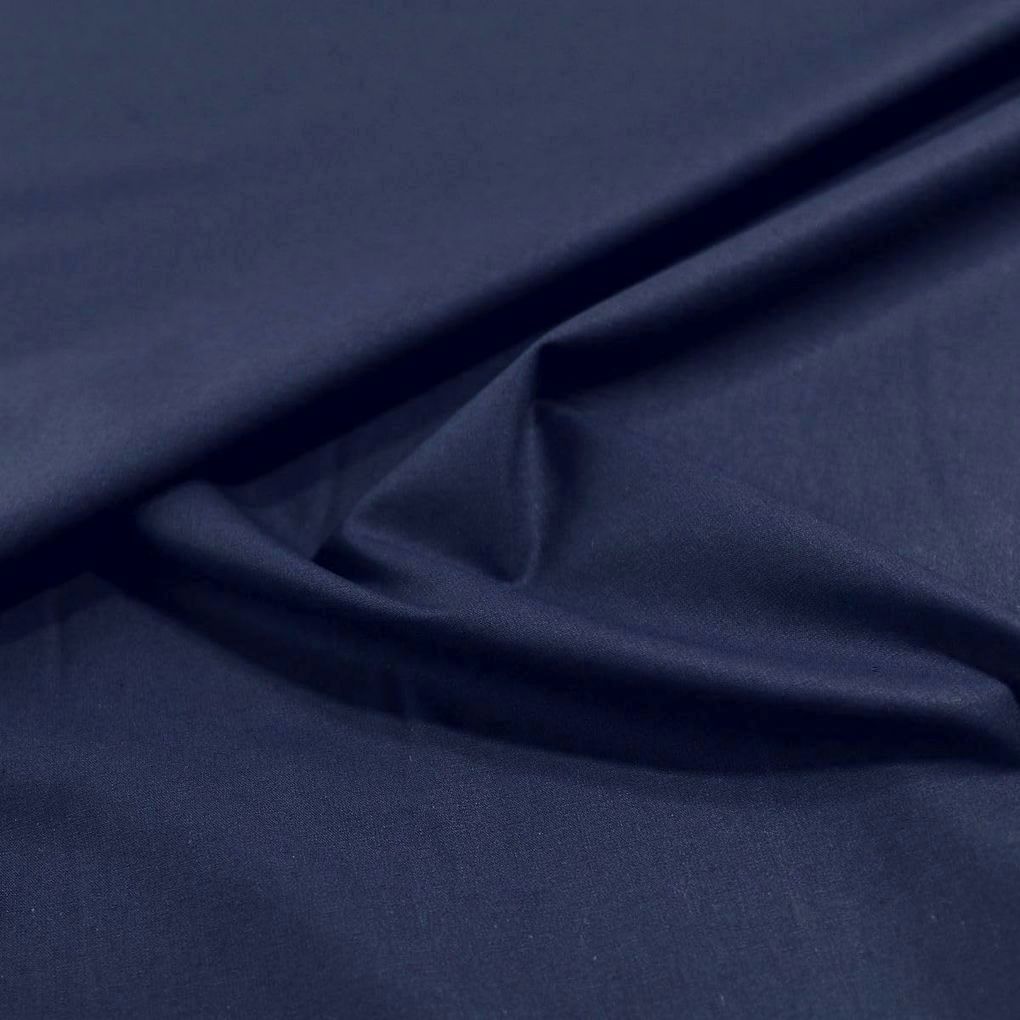 Baumwollstoff für Hose Jacke Kleid Rock Gardine Bettwäsche Kissenbezug Meterware - dunkel blau