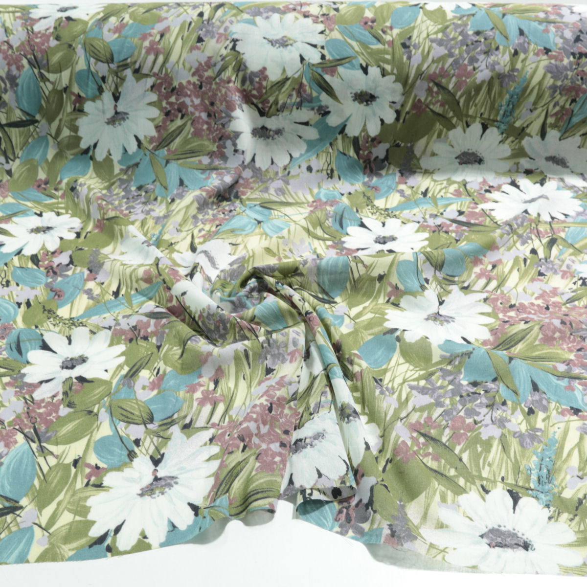 Designer Blusenstoff Kleiderstoff Stoff Fallend Knitterfreie Meterware Blumen