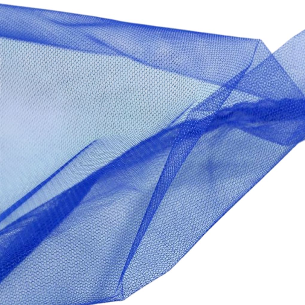 Tüllstoff Meterware 180cm breit Tüll für Kleidung Gardine Vorhang Deko - Indigo Blau