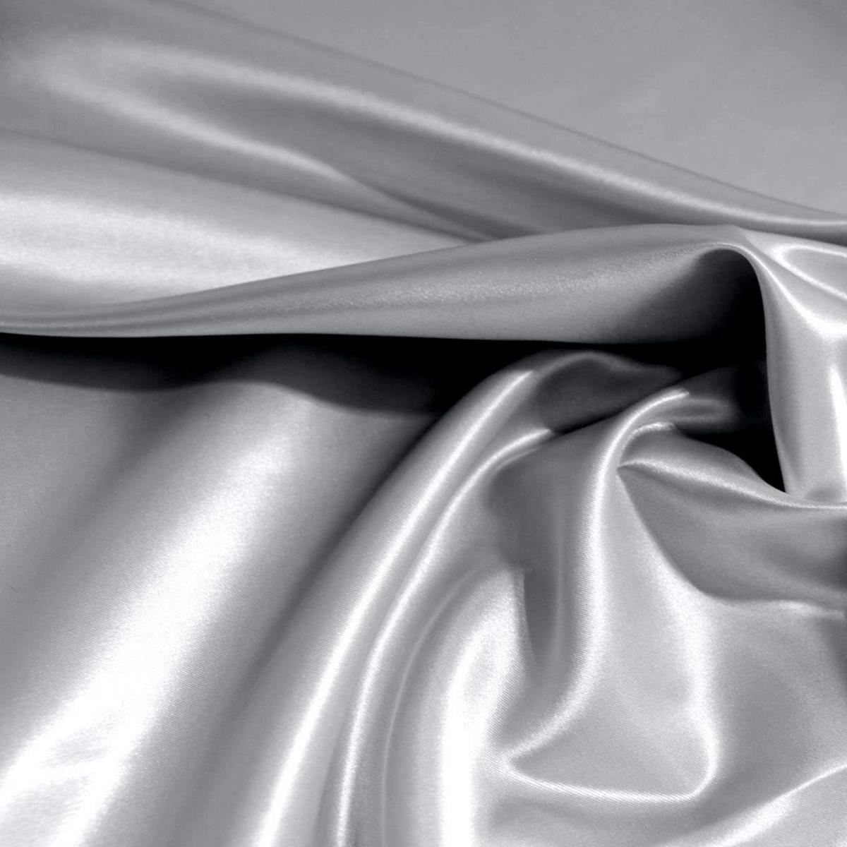 Glanz Satin Stoff Meterware als Gardinenstoff Kleiderstoff - Silber Glanz Satin Stoff Meterware als Gardinenstoff Kleiderstoff - Silber