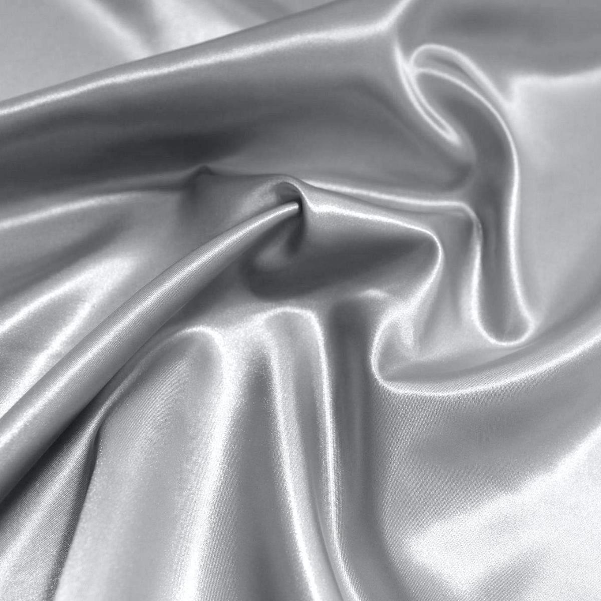 Glanz Satin Stoff Meterware als Gardinenstoff Kleiderstoff - Silber Glanz Satin Stoff Meterware als Gardinenstoff Kleiderstoff - Silber