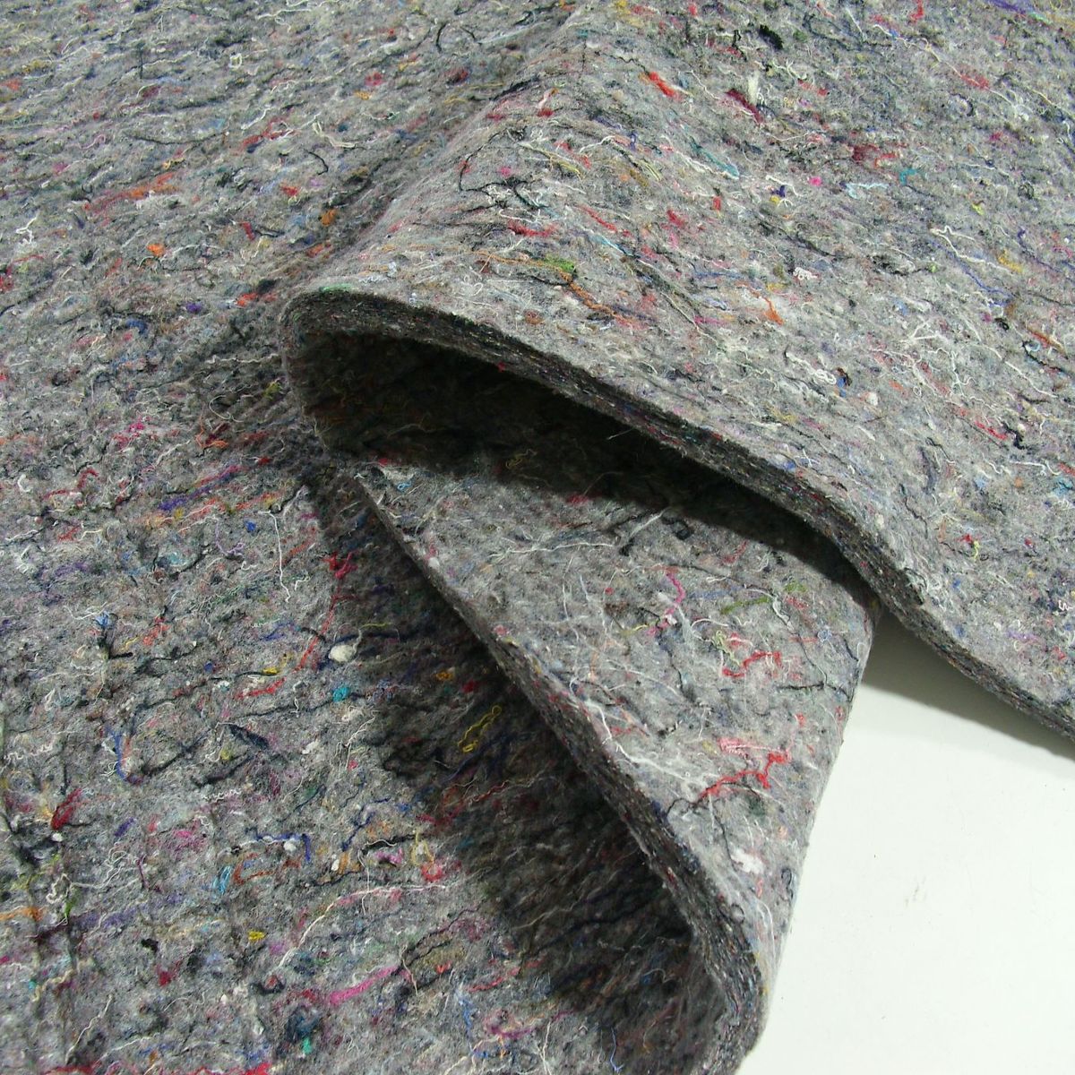 Bastelfilz Filzstoff Meterware 12mm dick Dämmstoff Polsterstoff Filzmatte Untersetzer - grau meliert