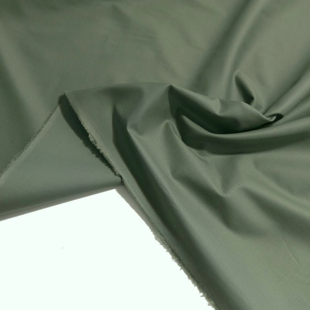 Baumwollstoff für Hose Jacke Kleid Rock Gardine Bettwäsche Kissenbezug Meterware - Dunkel Oliv