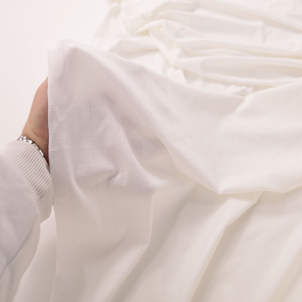 weißer Designer Jersey - weicher, elastsicher Sommer Baumwollstoff für Kleid, Shirt und Rock