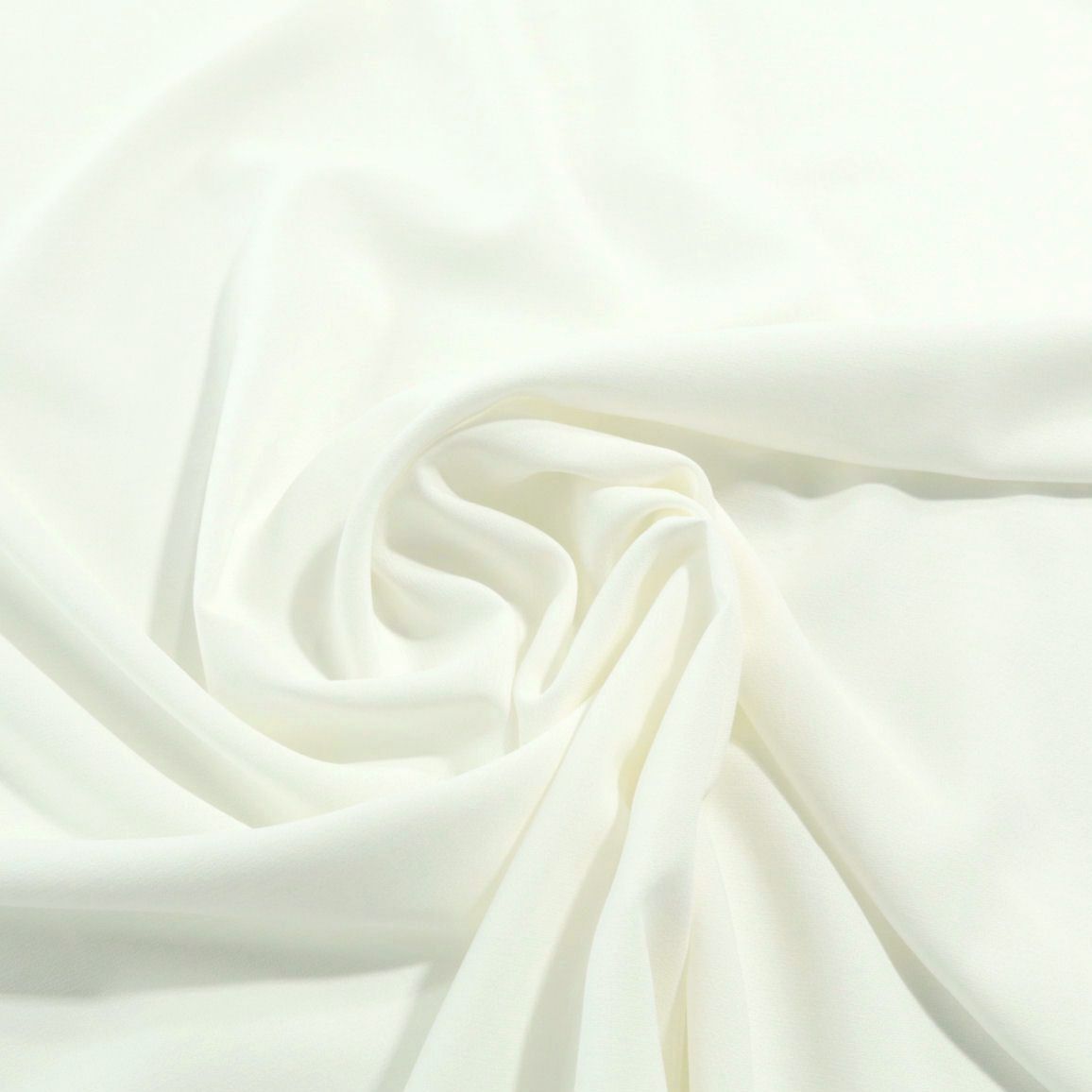 Chiffon als Dekostoff Kleider-Stoff weich fallende Meterware - creme weiß