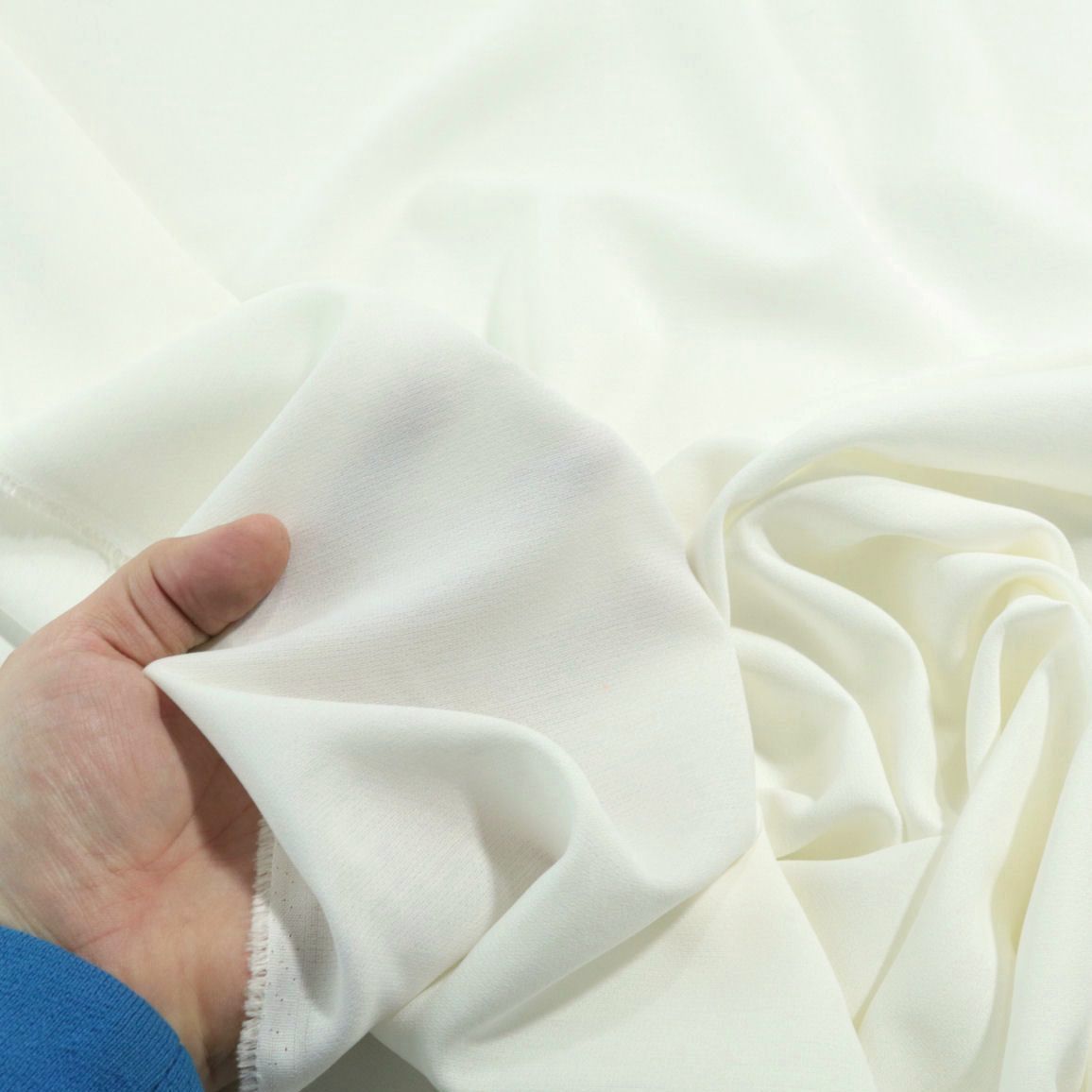 Chiffon als Dekostoff Kleider-Stoff weich fallende Meterware - creme weiß
