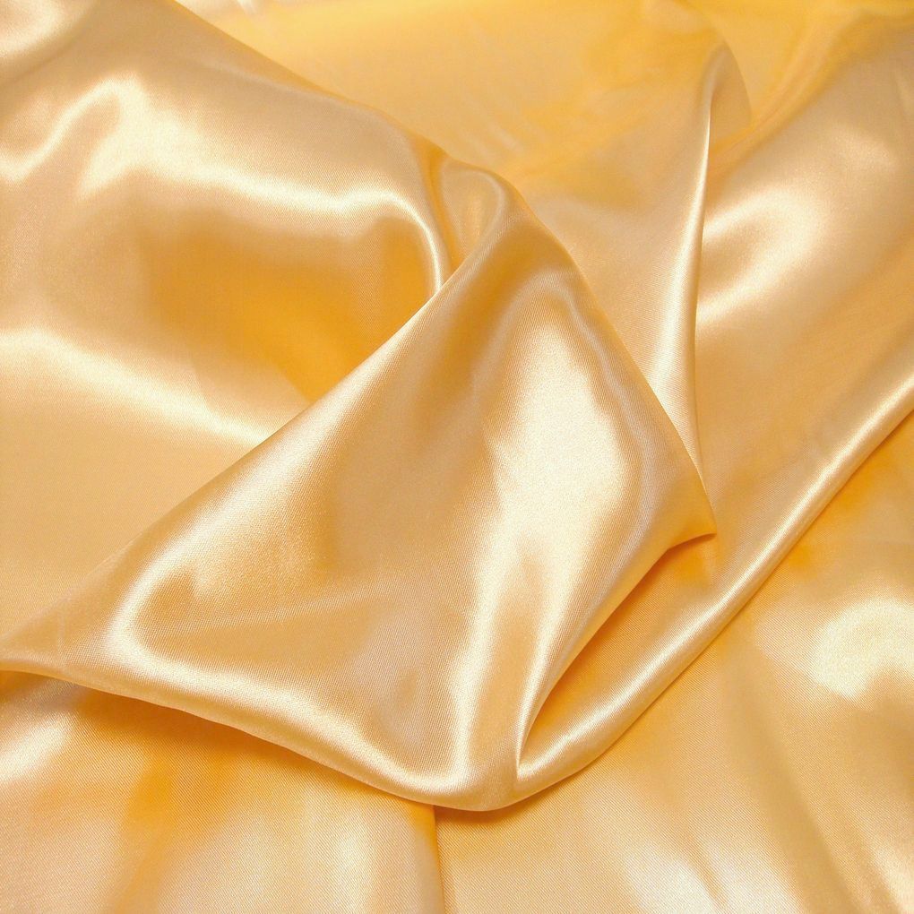 Glanz Satin Stoff Meterware als Gardinenstoff Kleiderstoff - Gold