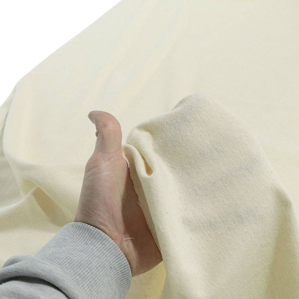 Schön weicher Baumwoll-Flanell angerauter Baumwollstoff Meterware - creme Schön weicher Baumwoll-Flanell angerauter Baumwollstoff Meterware - creme