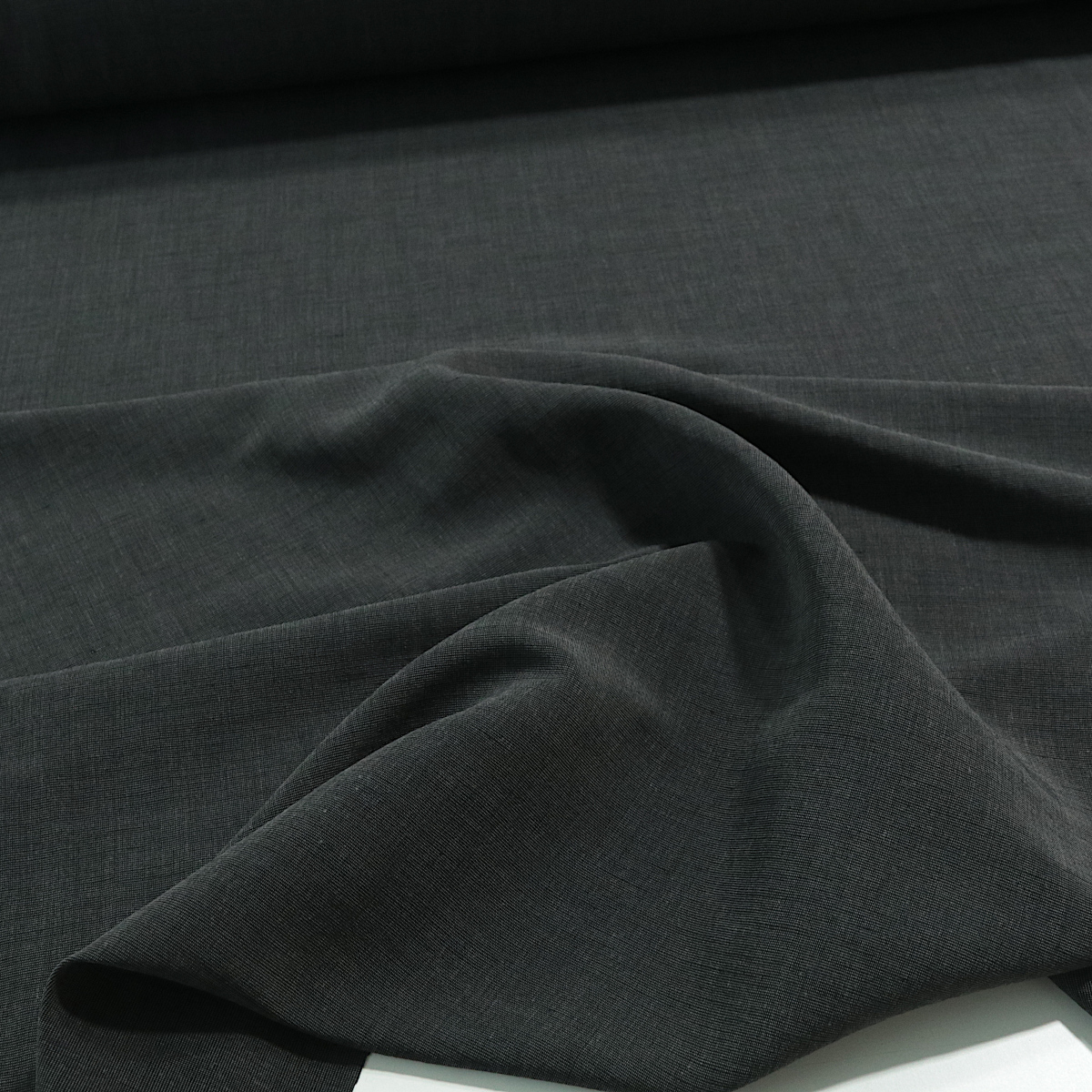 Sommer Baumwollstoff leichter Baumwollstoff in Anthrazit in Leinen optiik Meterware Sommer Baumwollstoff leichter Baumwollstoff in Anthrazit in Leinen optiik Meterware