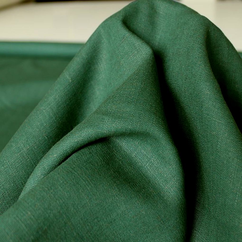 popup_images/187782.jpg weiches Leinen für Kleid Rock Hose Jacke vorgewaschener Leinenstoff Meterware - dunkel grün