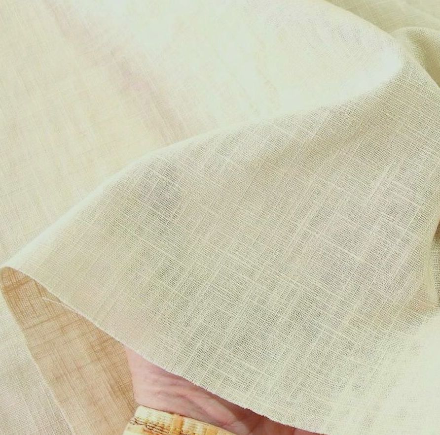 weiches Leinen für Kleid Rock Hose Jacke vorgewaschener Leinenstoff Meterware - beige