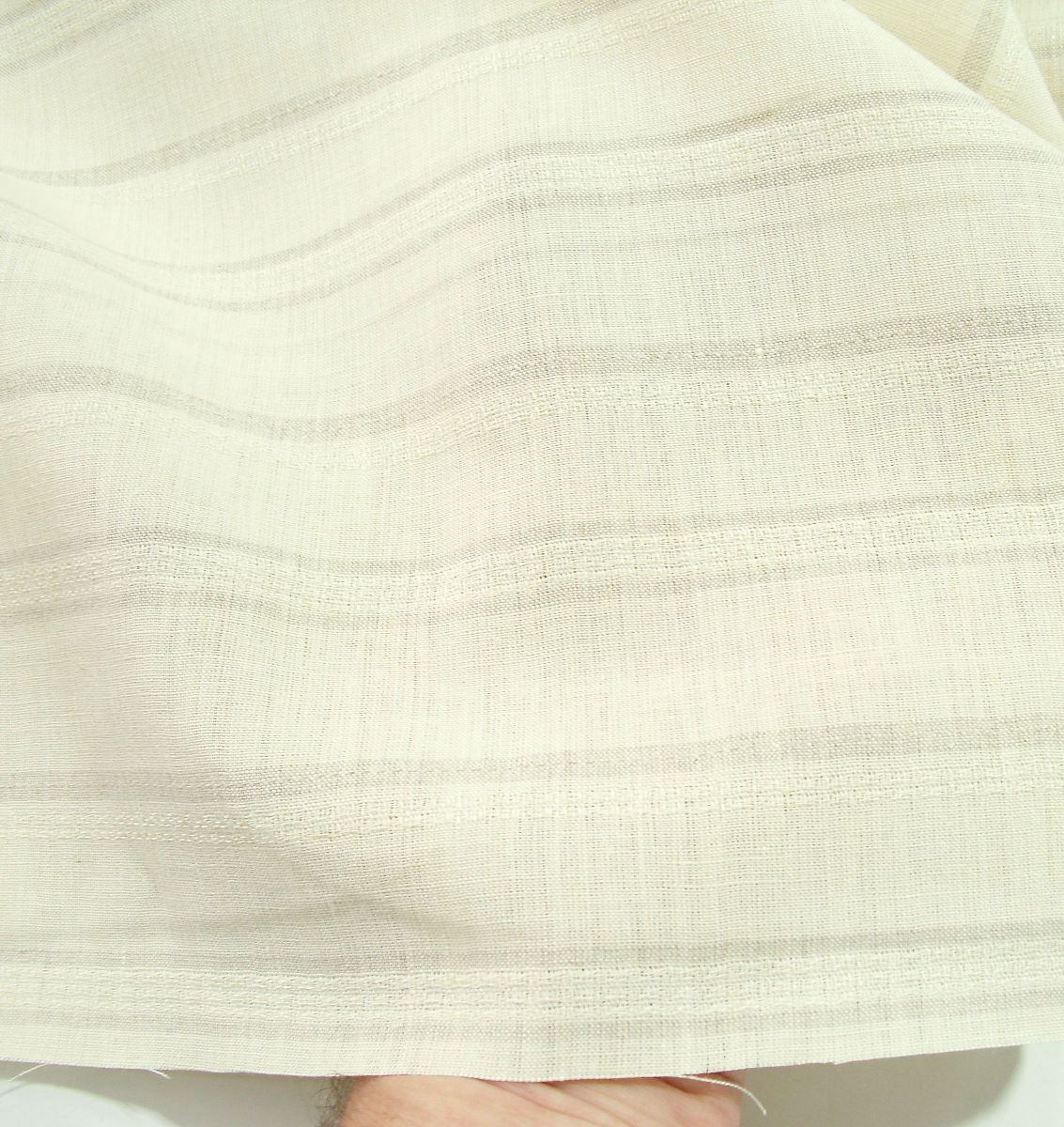 weiches Leinen für Kleid Rock Hose Jacke vorgewaschener Leinenstoff Meterware - creme gestreift