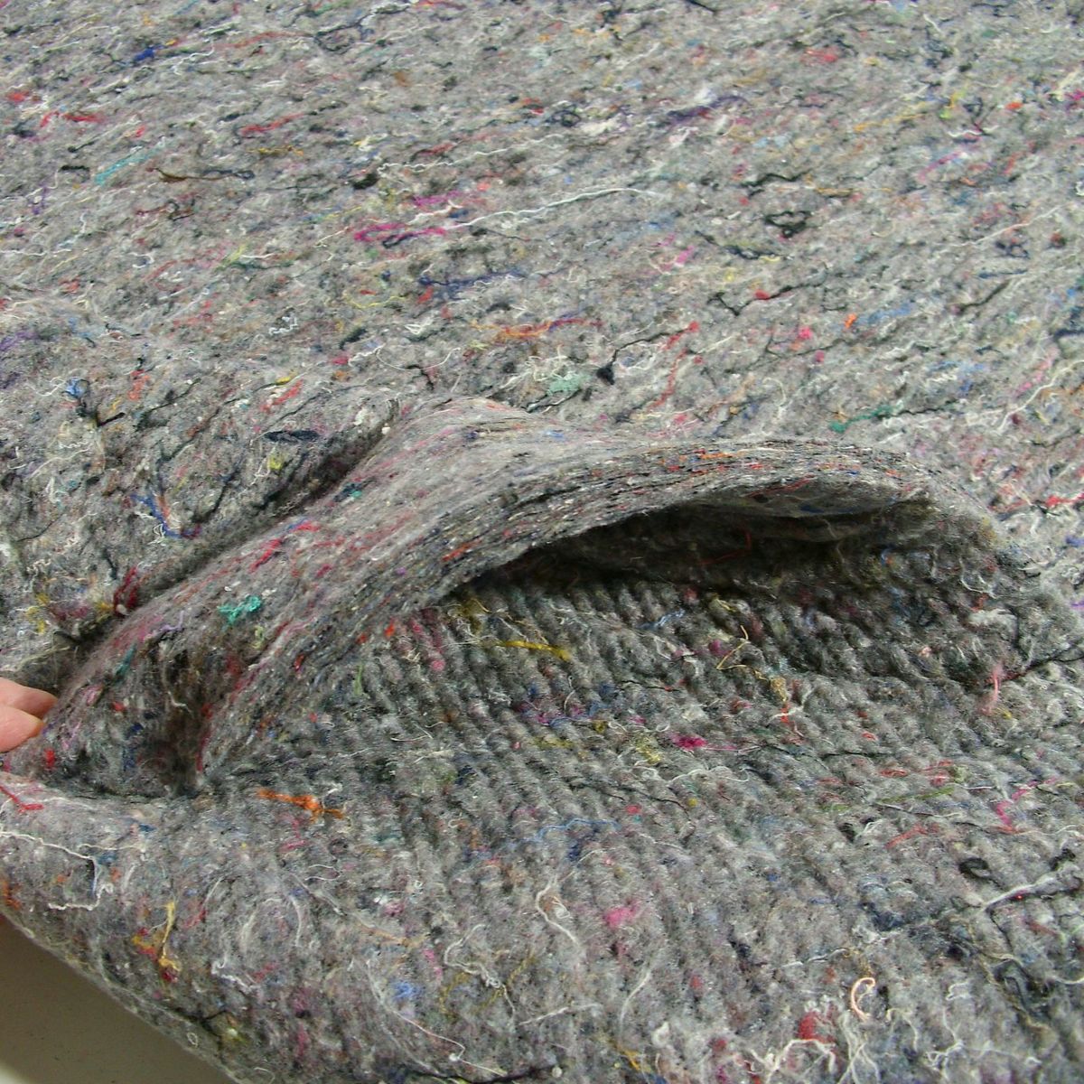 Bastelfilz Filzstoff Meterware 12mm dick Dämmstoff Polsterstoff Filzmatte Untersetzer - grau meliert