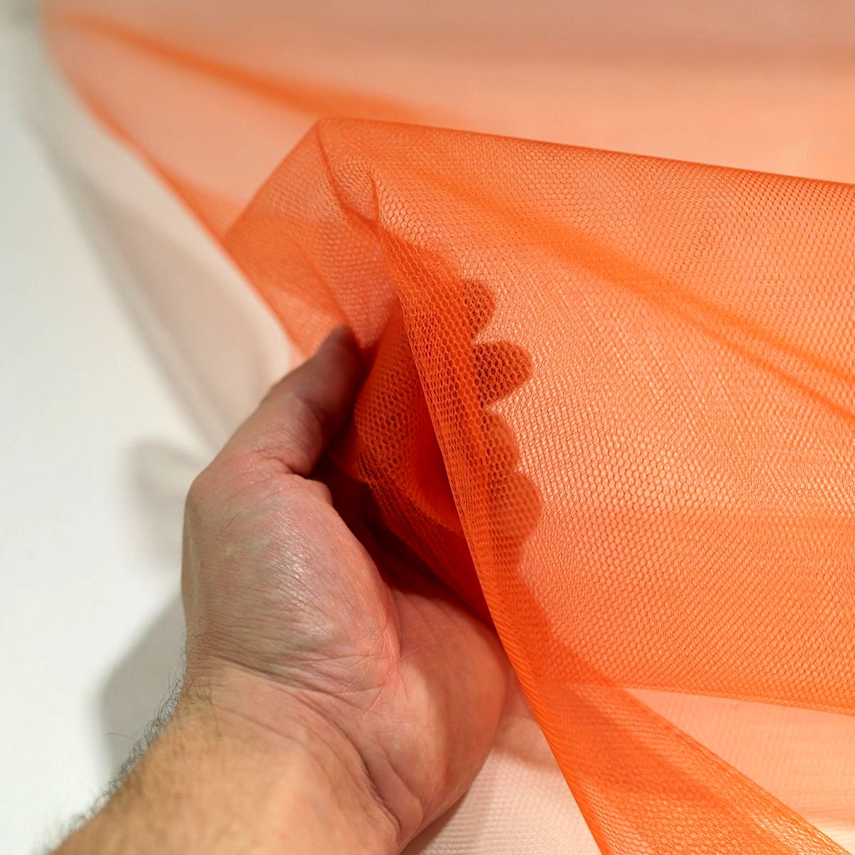 Tüllstoff Meterware 140cm breit für Gardine Vorhang Store Hochzeit Orange