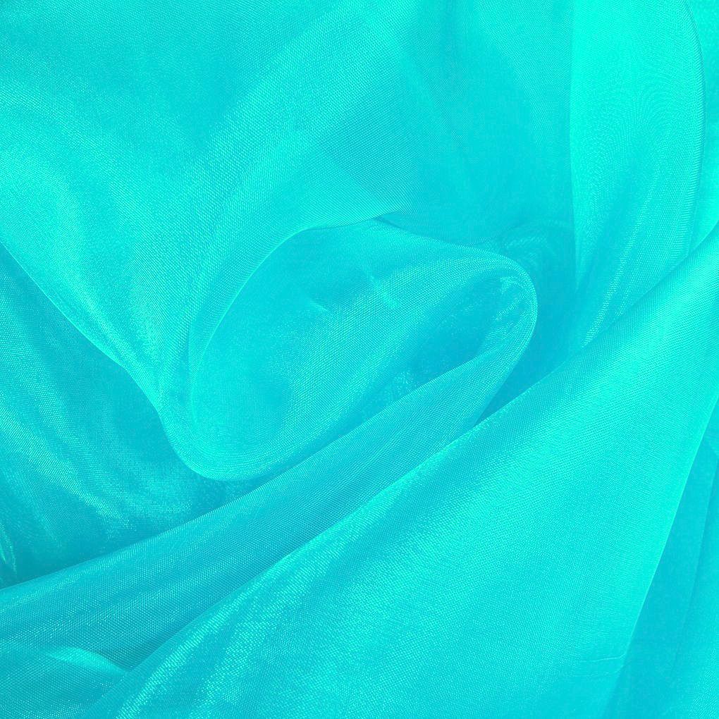 Organza Stoff in Pool-Blau hauch zart und duchsichtig fein glänzend