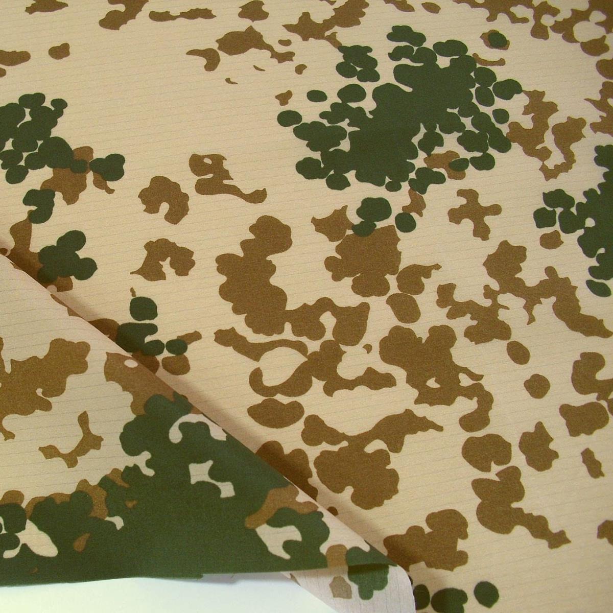 leichter Bundeswehr Camouflage Stoff aus Ripstop Nylon Flecktarn Meterware