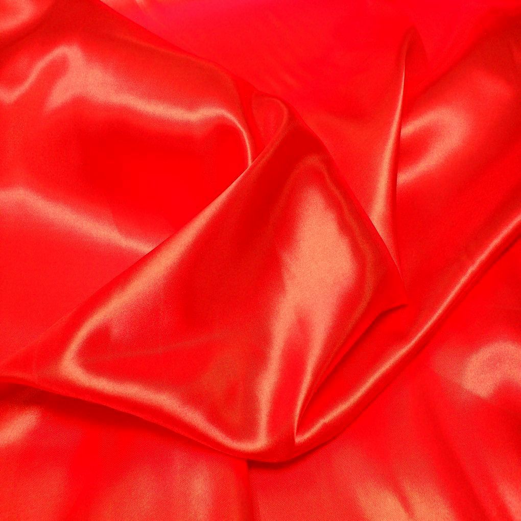 Glanz Satin Stoff Meterware als Gardinenstoff Kleiderstoff - Rot
