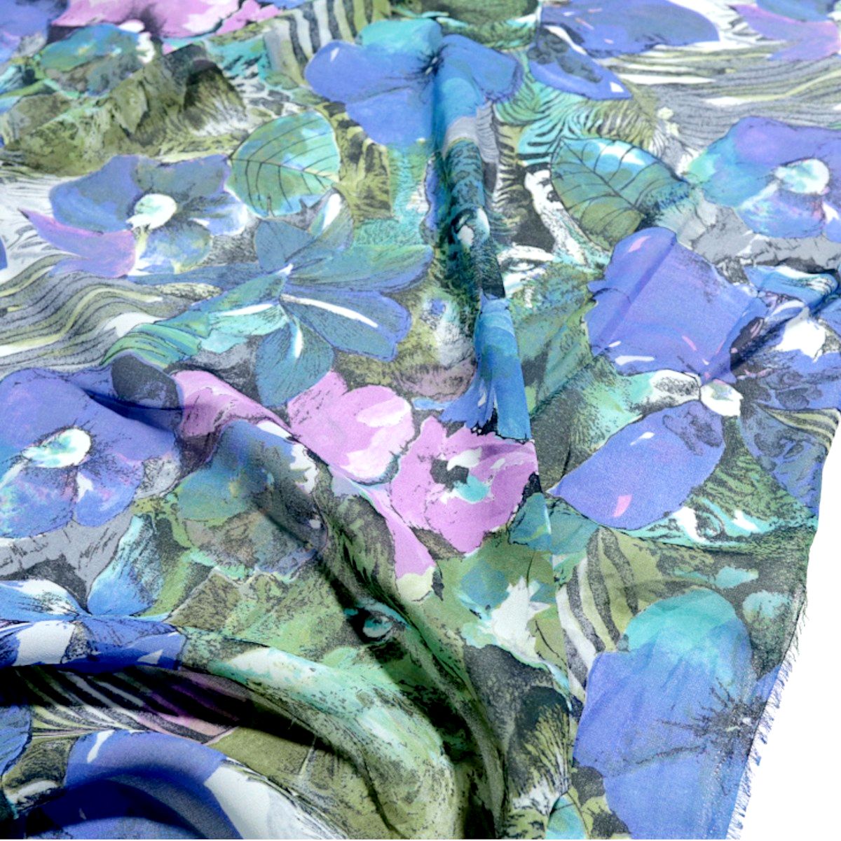 floraler Chiffon Stoff weich fließend Meterware für Kleid Bluse Dekostoff