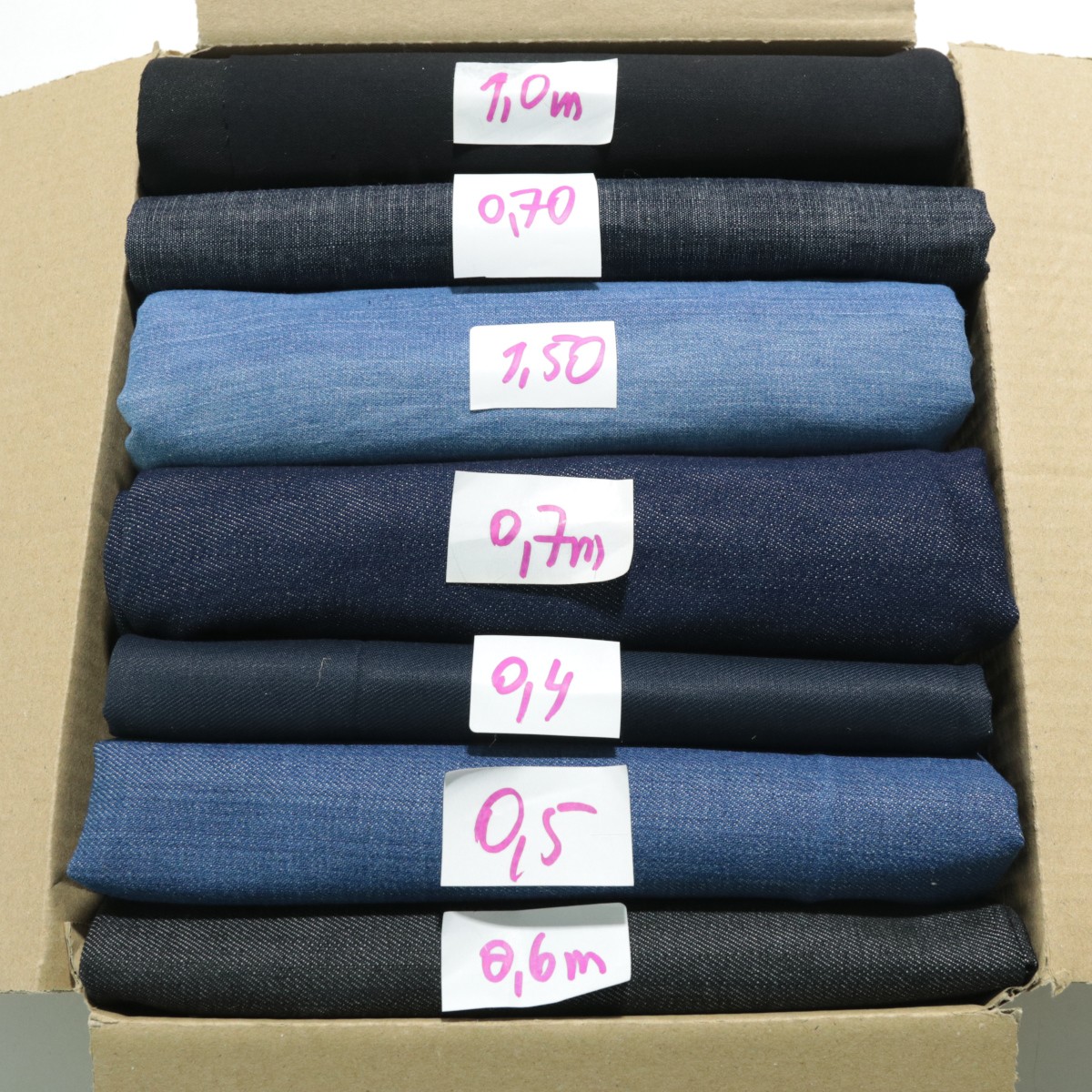 5,4m Jeansstoff Reste robuster Denim Jeans vorgewaschener Baumwollstoff