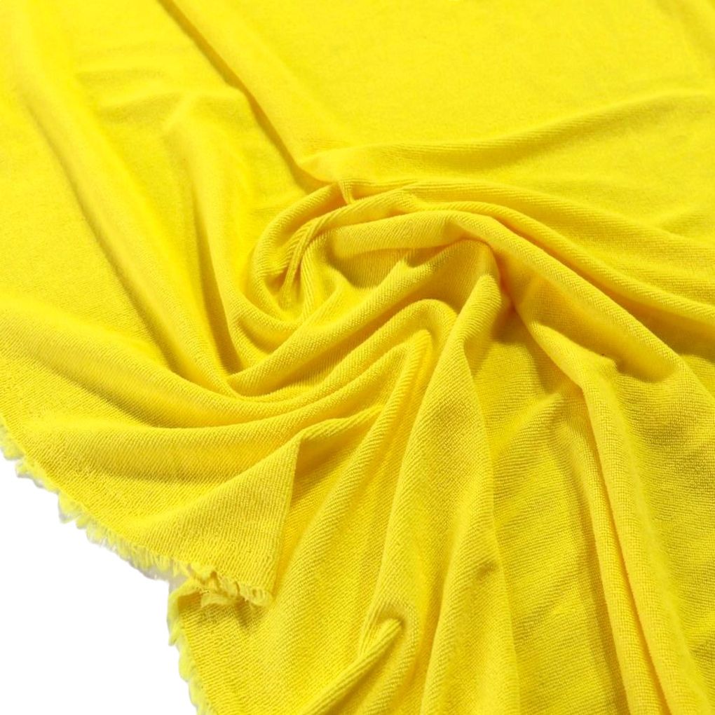 weicher Nicky Jersey Stoff Meterware angerauht - Gelb weicher Nicky Jersey Stoff Meterware angerauht - Gelb