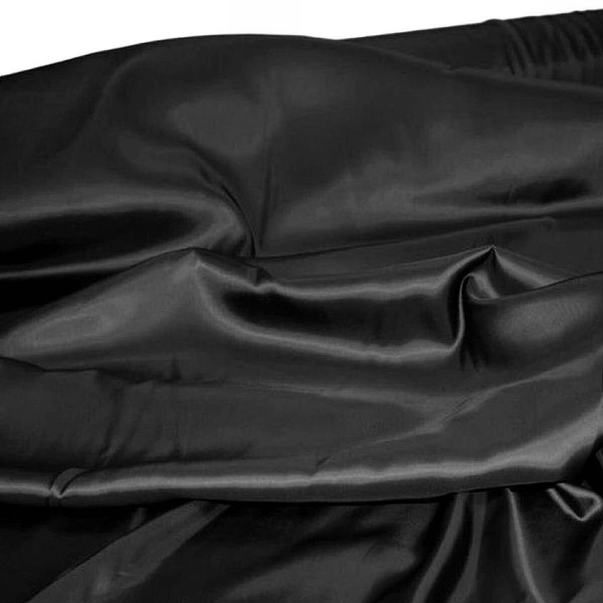 Futterstoff Meterware edel glänzender Futtertaft in schwarz Seidiger Futter