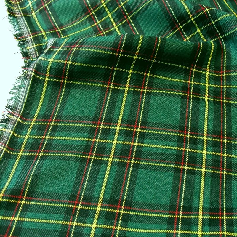 Tartan Schottenkaro Stoff Meterware für Kleid Rock Vorhang -  grün schwarz kariert