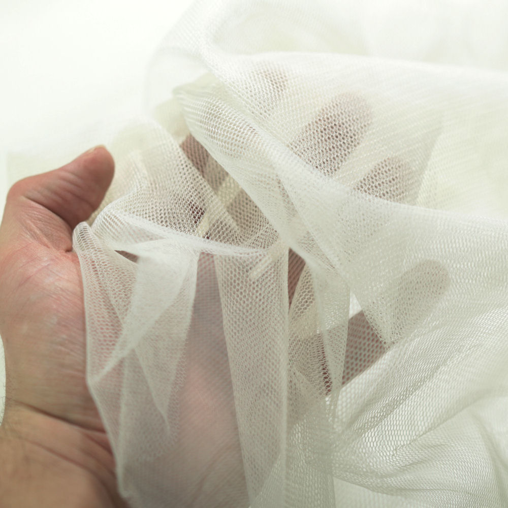 Tüllstoff Meterware 140cm breit für Gardine Vorhang Store Hochzeit Elfenbein Tüllstoff Meterware 140cm breit für Gardine Vorhang Store Hochzeit Elfenbein