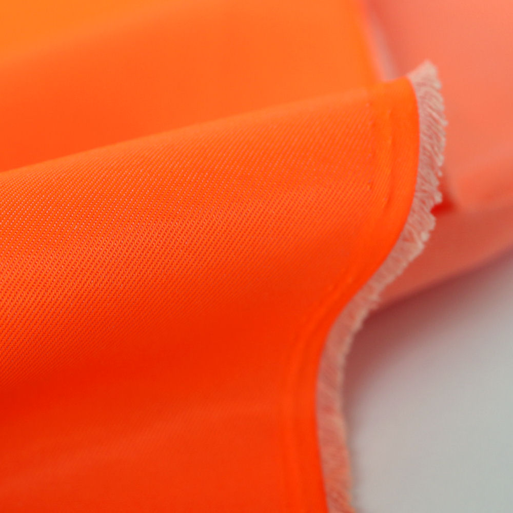 Regen Jacken Hosen Taschen Stoff in Neon Orange Wasserdicht