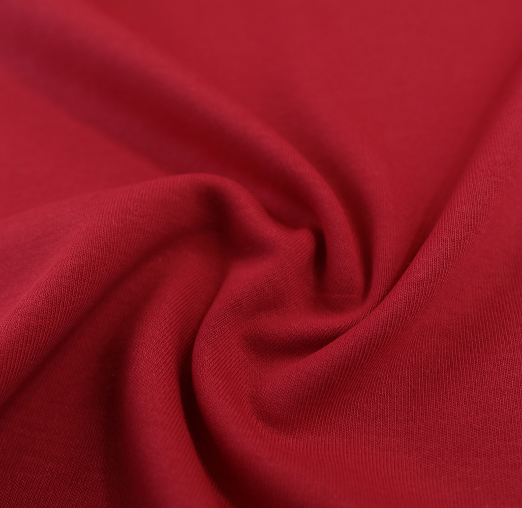Rot Bündchen Jersey weicher Bekleidungsstoff Meterware