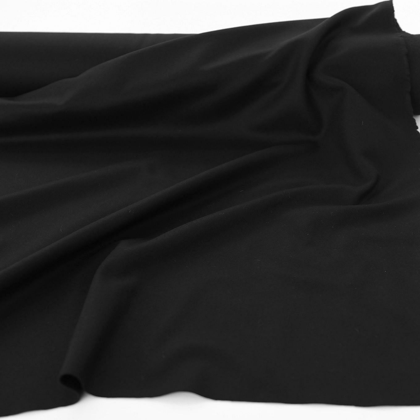 schwarz Loden-Stoff weich warm Winter-Bekleidung Mantel Woll-Tuch Meterware