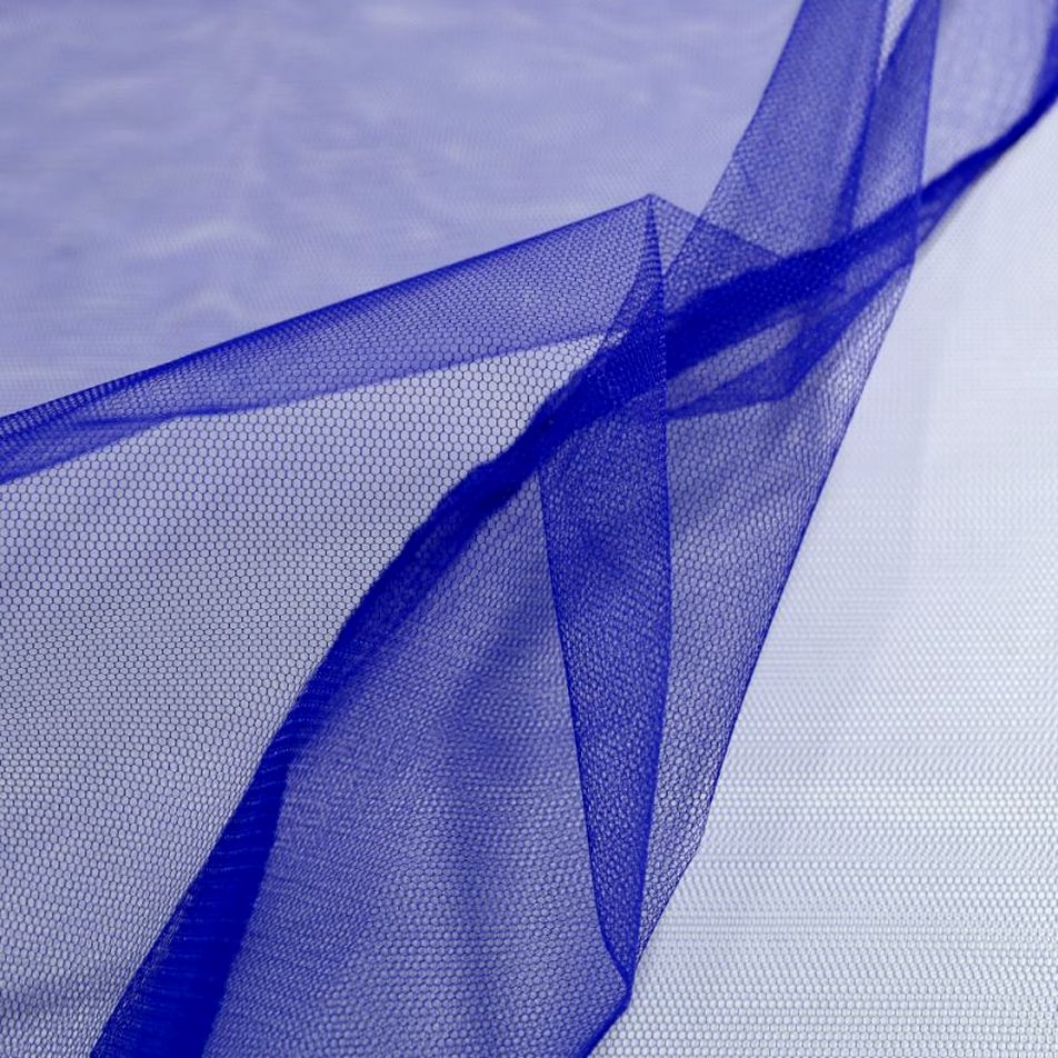 Tüllstoff Meterware 180cm breit Tüll für Kleidung Gardine Vorhang Deko - Indigo Blau