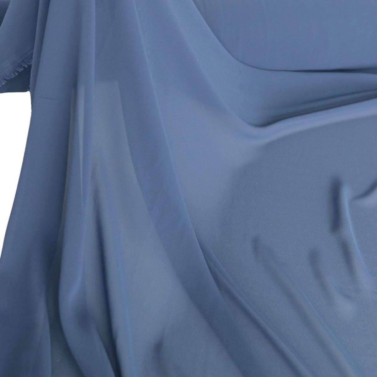 feiner Chiffon weich fallend Stoff für Kleidung Gardine Deko Meterware - Tauben Blau feiner Chiffon weich fallend Stoff für Kleidung Gardine Deko Meterware - Tauben Blau